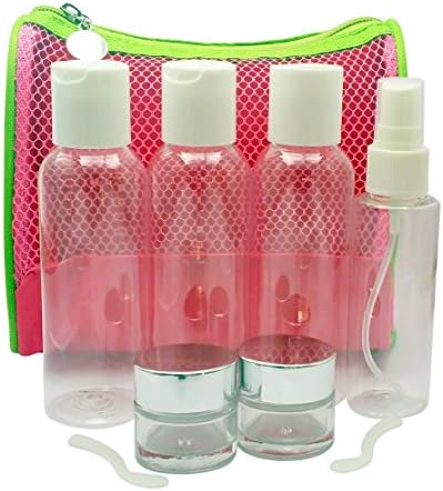 TSA approved Toiletry Bag & Bottles sizes. Travel Toiletry Bag & Bottles Set.