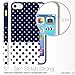 iPhone 5S Case polka dots, Akna Glamour Series [Flexible TPU][High Impact] Back Case for iPhone 5 5S [Dark Blue Polka Dots](U.S)