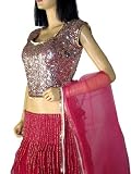 Hot Pink Exclusive Lehenga Lengha Choli Fashion Dress M