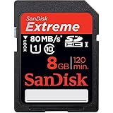 SanDisk Extreme 8 GB Class 10 SDHC Flash Memory Card (SDSDRX3-8192-A21)