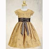 Little Girls Christmas Dress METALLIC GOLD Holiday SWEA PEA & LILLI Girl 2T-7