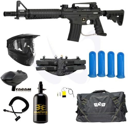 Tippmann US Army Alpha Black Elite Tactical Paintball Gun Deluxe N2 Pack