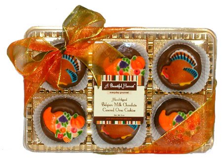 Thanksgiving Themed Belgian Milk Chocolate Covered Oreo Cookies by A Bountiful Harvest