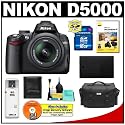 Nikon D5000 Digital SLR Camera w/ 18-55mm VR Lens + 16GB Memory Card + Spare EN-EL9 Battery + Case + Cameta Bonus Accessory Kit