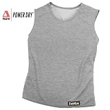 TAIGA Women's Lightweight Polartec Power Dry Sleeveless Shirt Tank, Mid Grey, MADE IN CANADA