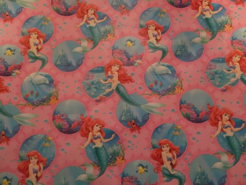 The Little Mermaid Ariel Birthday Gift Wrapping Paper (1 Roll, 20 Sq.ft.)