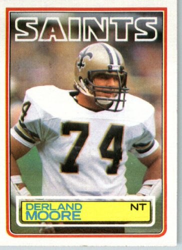 1983 Topps # 116 Derland Moore New Orleans Saints Football Card - Shipped In Protective Screwdown Display Case!