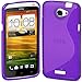 Cimo S-Line Back Case Flexible TPU Cover for HTC One X, One X+ - Purple