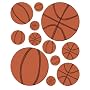 Instant Murals Basketball Wall Transfer Stickers - Sports Basketball Balls