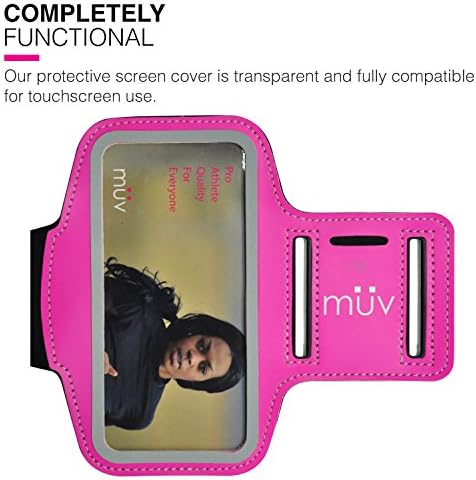 iPhone 6 Armband For Running - #1 Rated Exercise & Workout Sport Band - Fits EVERY Arm Size (S - XL) - For Men & Women - Pink Case With Premium Silver Stitching