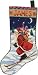 Janlynn Skiing Santa Stocking Needlepoint Kit