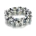 Set of 5 Orchira white, silver grey and black 4-5mm baroque pearl elastic bracelets