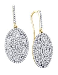 10KT Yellow Gold 1.10 CTW Diamond Fashion Hoops