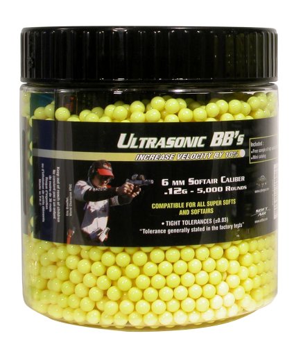SoftAir 5,000 ct. Bottle Ultrasonic Yellow Airsoft BBs (6mm, 0.12g)
