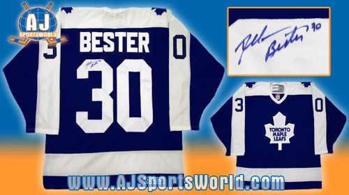 ALLAN BESTER Toronto Maple Leafs Signed Vintage JERSEY