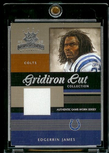 2003 Donruss Gridiron Kings Edgerrin James Gridiron Cut Jersey Indianapolis Colts Football Card - Mint Condition - Shipped In Protective ScrewDown Case!