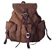 Military Inspired Stylish Backpack Canvas Day Pack Brown