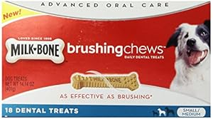 Milk-Bone Brushing Chews Daily Dental Treats - Small/Medium Value Pack, 14.14 Ounce - 18 Bones Milk-Bone Brushing Chews Daily Dental Treats - Small/Medium Value Pack, 14.14 Ounce - 18 Bones