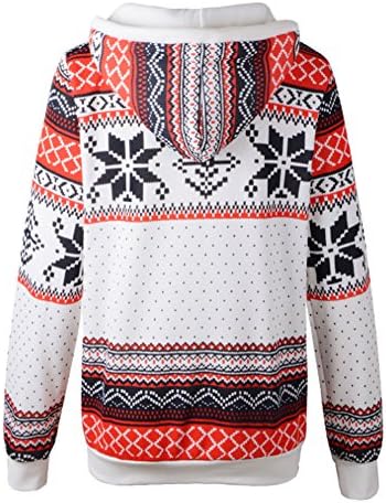 Women Snowflake Print Long Sleeve Pullover Tops Sweatshirt Sportwear