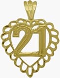 10K Yellow Gold Fancy #21 Heart Pendant