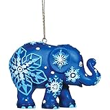 Westland Giftware Elephant Parade Resin Ornament in Tin Window Box, 2.25-Inch, Snowflakes