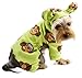 Adorable Silly Monkey Fleece Dog Pajamas / Bodysuit with Hood Size: Small, Color: Lime