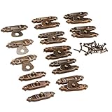 10個入り 木箱アクセサリー バックルスナップ シャックル ボックスロック 金属バックル ネジ付き ブロンズ