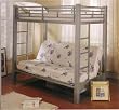 Coaster Futon Metal Bunk Bed in Silver Finish, Twin