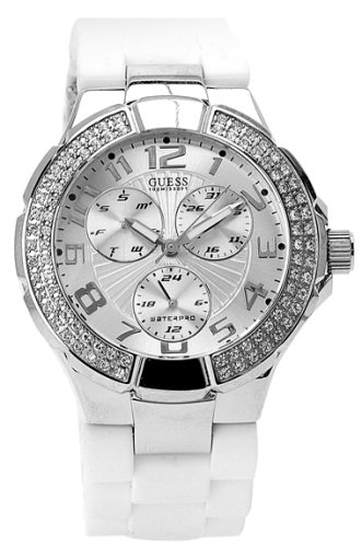 GUESS White Rubber Strap Watch