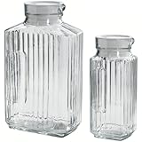 Anchor Hocking 2 Piece Glass Bistro Pitcher Set with White Stoppers