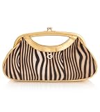 G by GUESS Selena Zebra Clutch, GOLD