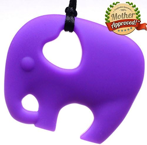 Mother Approved Teething Necklace Purple Elephant