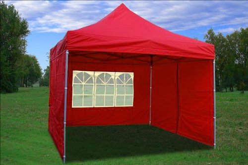10x10 Pop up 4 Wall Canopy Party Tent Gazebo Ez Red