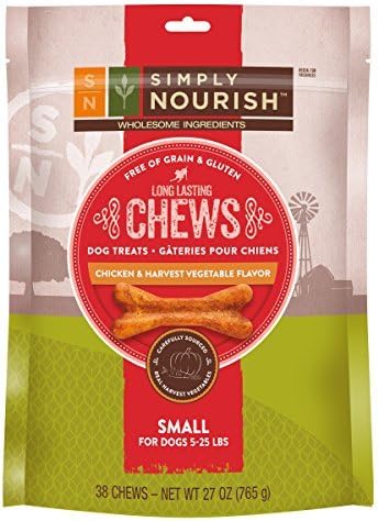 Simply Nourish Long-Lasting Chews Grain Free, Gluten Free, Chicken &amp; Vegetable Small Dog Trea, 38ct by SIMPLY NOURISH