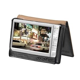 Archos 605 Black Leather Stand case suitable for 20/40/80/160GB Models