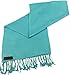 CJ Apparel Turquoise Solid Color Design Nepalese Shawl Scarf Pashmina Seconds NEW