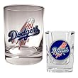 Los Angeles Dodgers MLB Rocks Glass & Square Shot Glass Set - Primary Logo by Great American Products