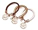 Women Retro Exquisite Luxury Charm Bracelets Leather Letter Black