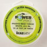 PowerProBraidedBeadingThread.011Inch30lbWhite28Yds