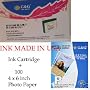 Compatible Epson T5846 PictureMate ink cartridge with 100-Sheet 4x6 G&G brand Glossy Photo Print Pack