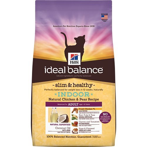 Hill's Ideal Balance Slim and Healthy Indoor Natural Chicken and Peas Recipe Adult Cat Food, 6 lb