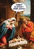 He Doesn't Look Jewish - Boxed Holiday Christmas Greeting Cards - Set of 10 Cards and Envelopes