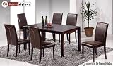 Esstisch Essgruppe 6 St�hle Dining Set Tisch Esszimmer Stuhl Tischgruppe dunkelbraun