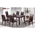 Esstisch Essgruppe 6 St�hle Dining Set Tisch Esszimmer Stuhl Tischgruppe dunkelbraun