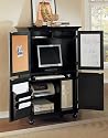 All new item Black wood finish country style computer armoire cabinet desk