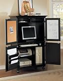 All new item Black wood finish country style computer armoire cabinet desk