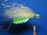 NEW FLIES Holographic & Glow in the Dark Tandem Hook Sinking Bass & Pike Lazar Head Fly #69