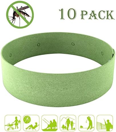 NewCool All Natural Mosquito Repellent Bracelet - 10 Pack, Non Toxic Reusable Insect Bands Mosquito Bug Repellent Wristband for Kids, Toddler and Adults - Deet Free