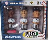 2002 UPPER DECK PLAY MAKERS SPECIAL EDITION BOBBLEHEADS BERNIE WILLIAMS / DEREK JETER / JASON GIAMBI (Home Version)