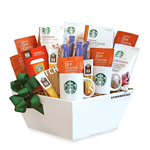 California Delicious Gift Basket, Starbucks Coffee, Cocoa and Chocolate